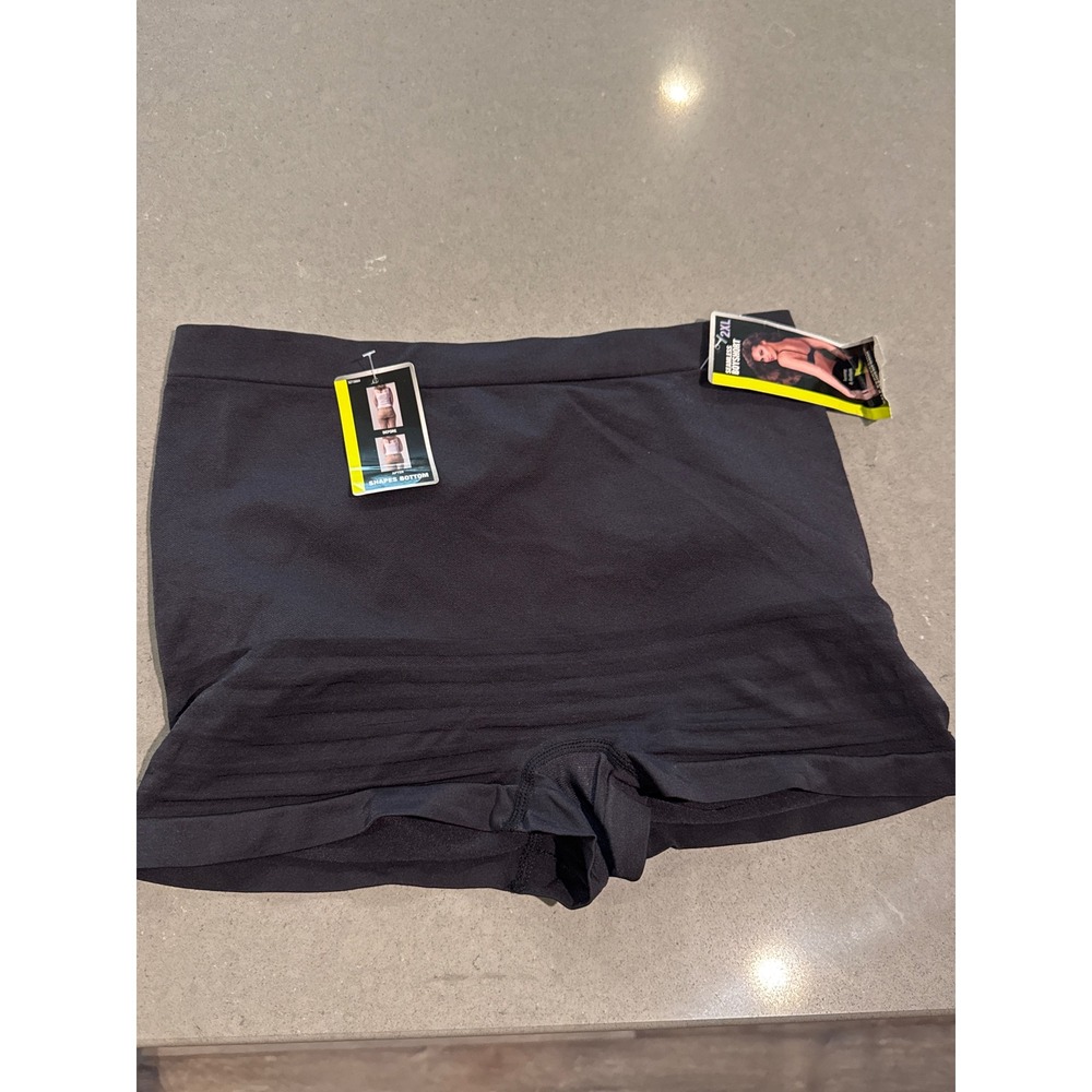 Self Expressions By Maidenform 2XL Seamless‎ Boyshort Panties Tummy Bottom Black